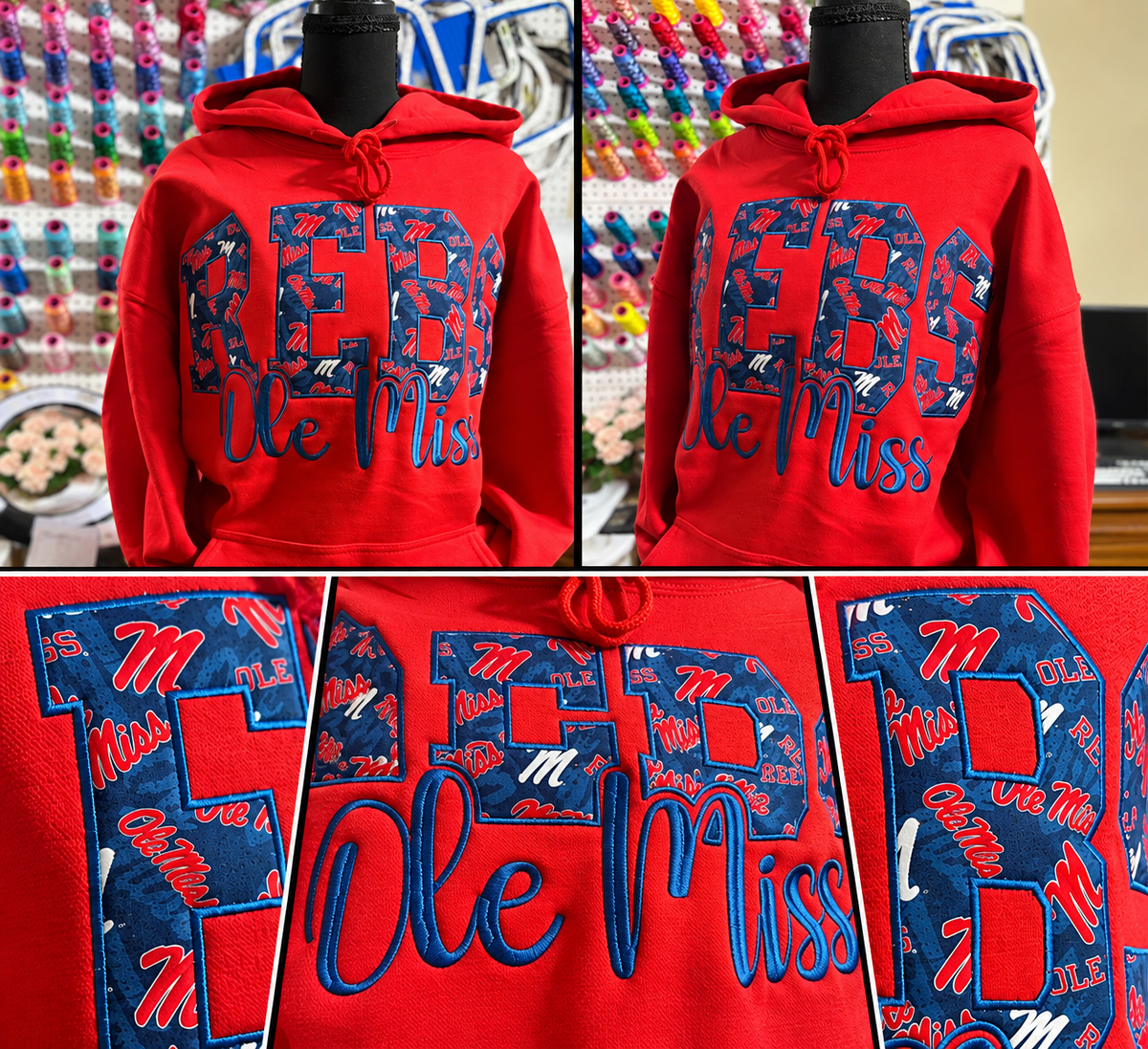 Rebels Boutique Appliqué & Embroidered Hoodie