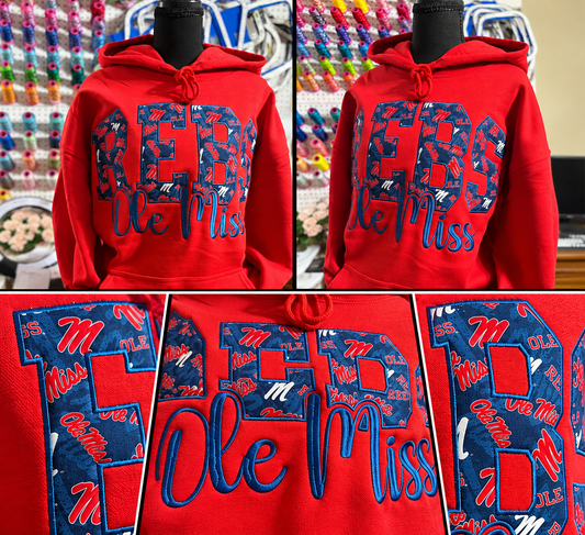 Rebels Boutique Appliqué & Embroidered Hoodie